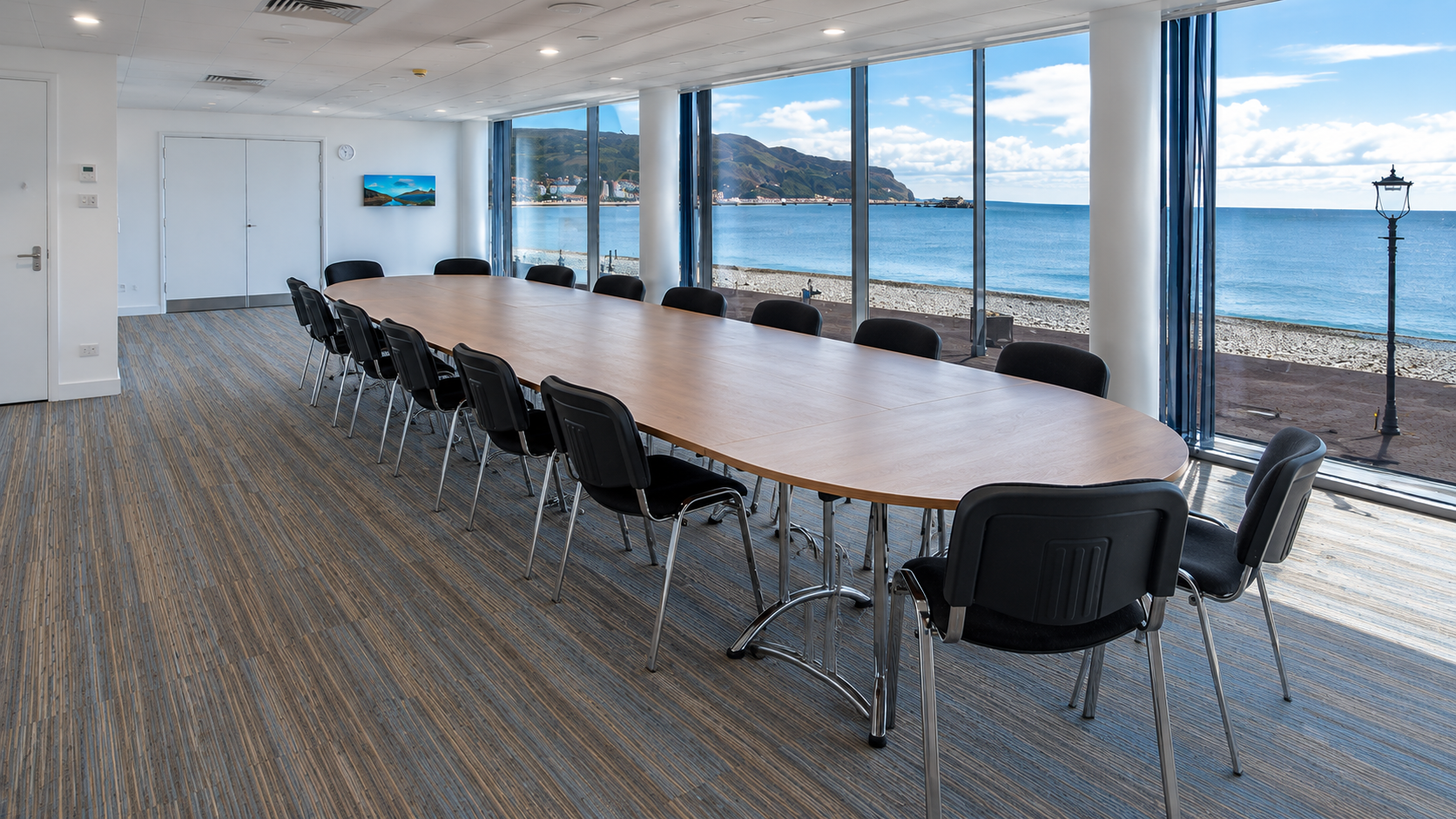 Private meeting room with panoramic sea views over Llandudno bay